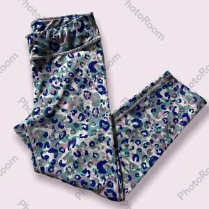 Layer 8 Girls Cheetah Print Green Blue Leggings